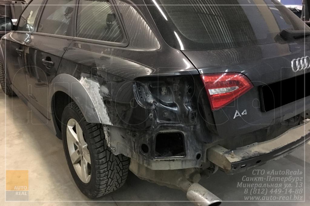 покраска авто Audi Ремонт заднего крыла и окрас Audi A4 allroad в СПБ